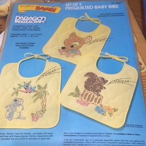 Vintage Walt Disney Bambi bibs kit w Squeakers